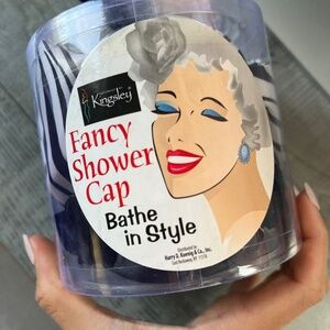 Fancy Shower Cap Hair Bathe Style Black with White Zebra Brand New by Kingsley